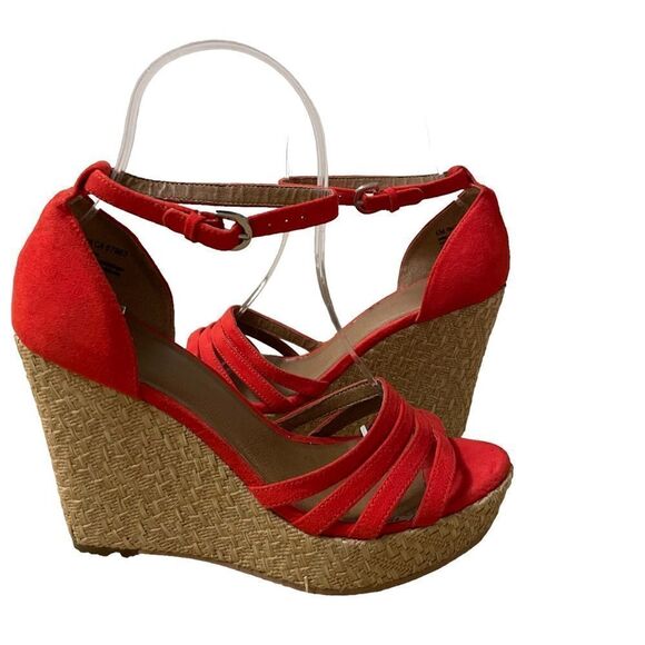 BP ~ Red Strappy Espadrilles ~ size 6 - Picture 6 of 15